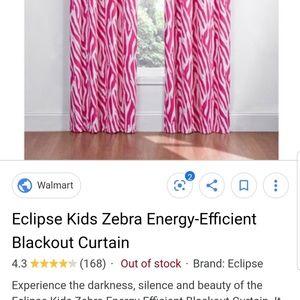 2 panels Eclipse Pink zebra curtains